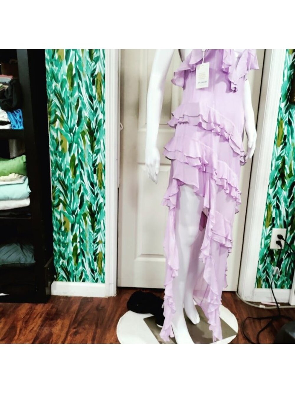 Miss Circle Theodora Ruffle Maxi Dress Sz Medium Tiered Festival boho Whimsy - Picture 8 of 16